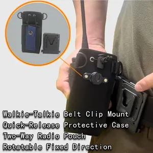 Universal Quick-Release Molle Clip Bracket for Walkie Talkies, Portable Radio Holster & Waist Belt Mount Hanger, Secure Buckle Fixed Stand, Durable, Anti-Drop Protective Case, For Baofeng, Quansheng, Motorola, Hytera, Kenwood Two-Way Radios