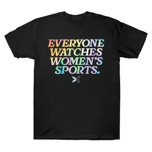 🏀[100% Cotton][Graphic Tee]Everyone Watches Women’s Sports Graphic T-Shirt for Men Women – Empowerment Statement Tee, Y2K Streetwear Style Shirt, Soft Cotton Breathable Casual Top, Oversized Fit, Trendy Everyday Outfit, Sports Lover Gift Idea