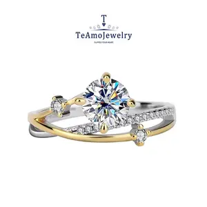 【Buy 1 get 1 Bracelet】【RM-228】Golden Star Silver 925 Moissanite Ring, Milky Way Fashion Accessories for Daily Wear Party Holiday, Unique and Elegant Design Gift Jewelry For Girlfriend