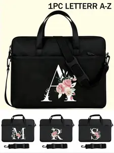 Laptop Bag, Laptop Shoulder Handbag, Working Bag, With Shoulder Straps, Printing Letters A-Z, Cable Organizer, Portable Notebook Case For Girls, Inner Protective Sleeve Compatible With 13-13.6,14-15 Inches Laptop, Classroom Teacher Storage Bags