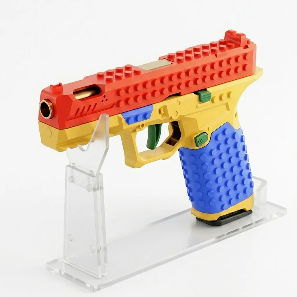 Buildrix SIG17 Assembled Construction Blaster - Unisex Automatic Soft Bullet Toy Gun, Blasters with Mechanical Look, Smooth Mech Click, Calming Tactile Clicks, Collectible Detail, Assembly Kit, Adults' Desk Fidget Relief, Gifts (Jumpstart Sale), Sports