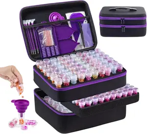 LEIYULY 180 Slots Storage Container for Diamond Art Kits with Diamond Art pens Tools and Portable Bead Storage Boxes