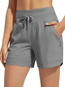 Women's Swim Board Shorts High Waisted Quick Dry, Swimsuit Swimming Bottoms with Zipper Pockets, Comfortable Beachwear