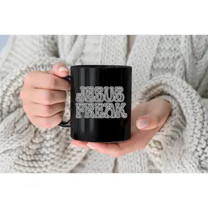 Mug, coffee mugs, christian coffee mugs, Jesus Freak black mug christian gifts Jesus