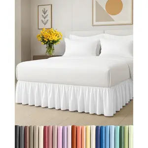 Twin Size Ruffle Bedskirt 12 Inch Drop Dust Ruffle Bed Skirt with Platform, Ultra-Soft Easy Fit Premium Hotel Quality, Wrinkle Fade Shrink Resistant for Women Men Kids Teens, White