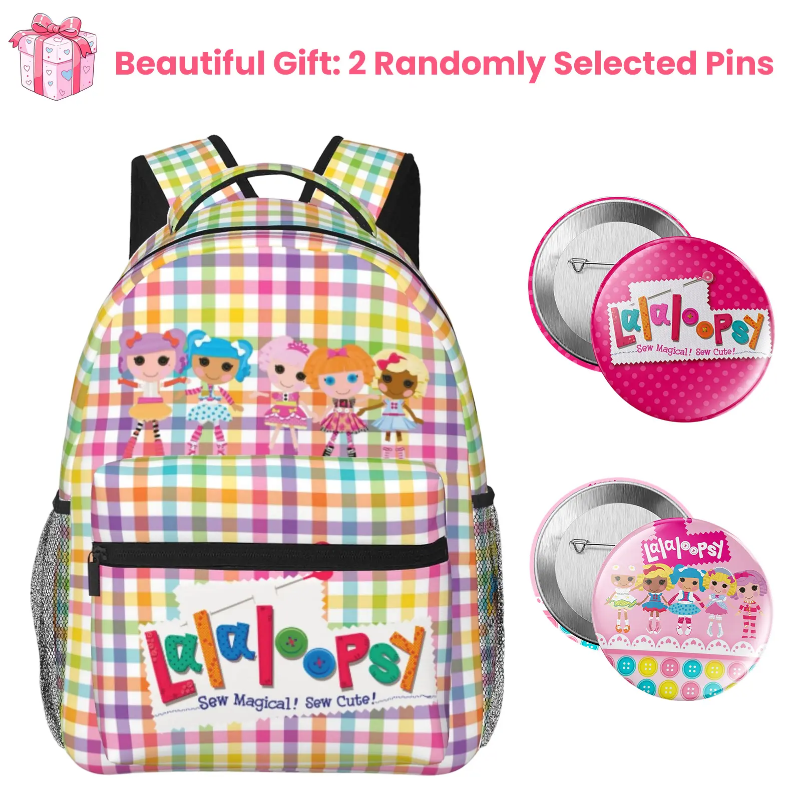 Lalaloopsy Kids Backpack We're Lalaloopsy Netflix Bookbag with Multiple Pockets MGA Lalaloopsy Durable Everyday Pack for Commuting, Camping & Outdoor Adventures