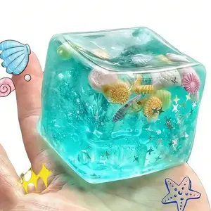 Stress Relief Ice Cube Squishy Toy, Realistic Ocean Shell Slow Rebound Toy, Fun and Relaxing Sensory Plaything for Kids and Adults