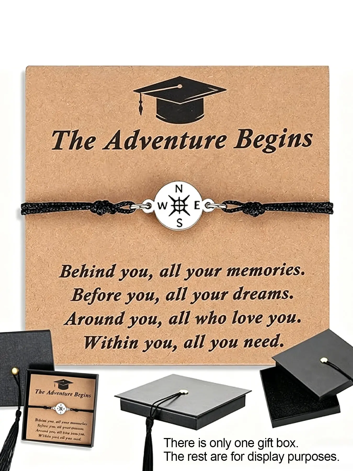 Unique graduation cap gift box 2026 graduation gift (suitable for both men and women) - Adjustable universal bracelet, suitable for graduates from primary school, junior high school, high school and university