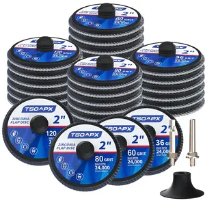 29 PCS Flap Discs Set 2 Inch Zirconia Roll Lock Die Grinder Sanding Disc 36/60/80/120 Grit T27 with 1/4" Disc Holder for Cleaning Finishing Deburring of Irregular Surfaces