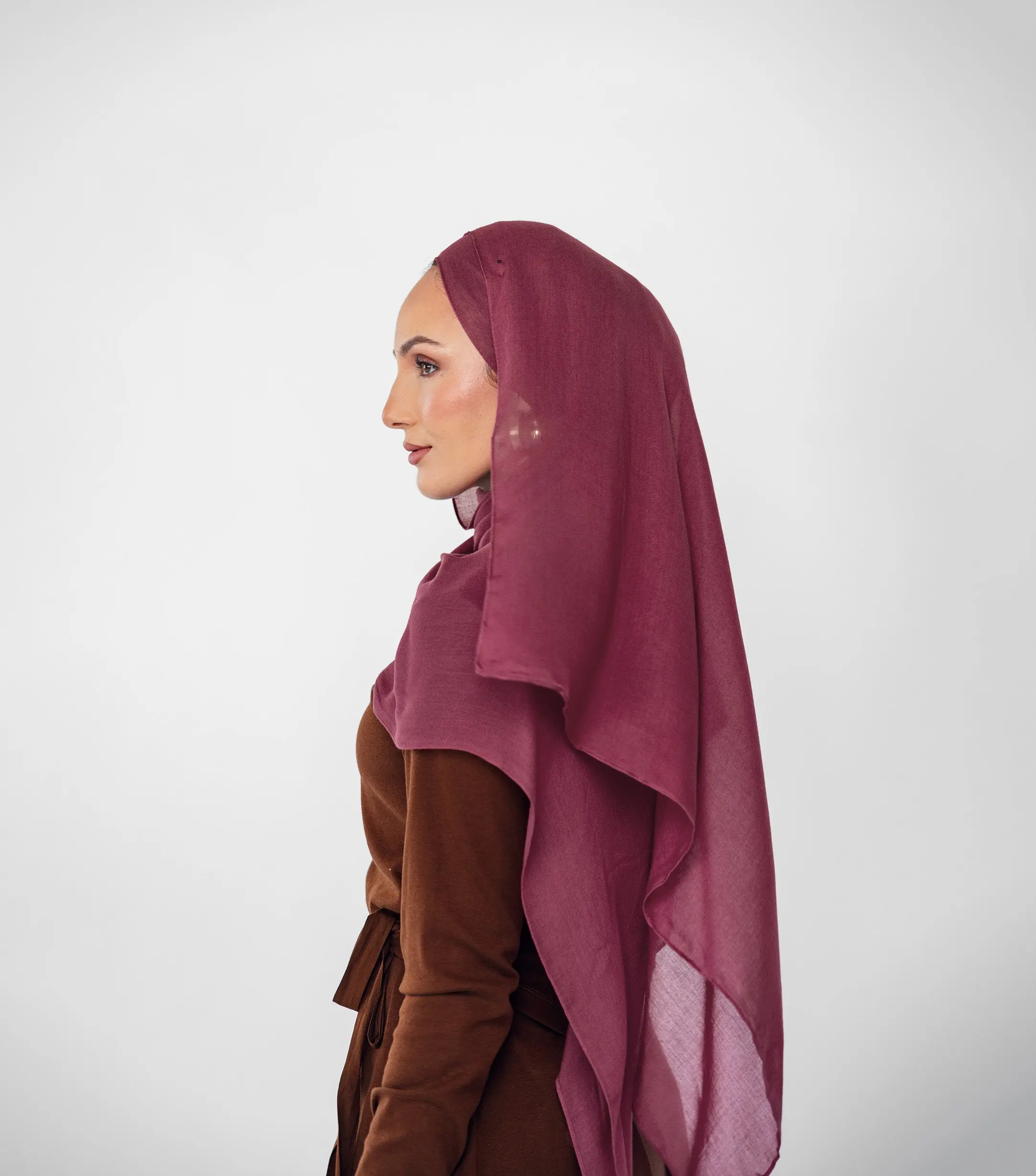 VELA Sumac Red Modal Square Hijab, Modest Fashion Scarf, Versatile Wrap