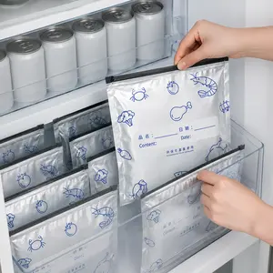 Buy 20, get 30 free | New reusable, upgraded, thicker standing aluminum foil sealing storage bags with labels and zipper locks, suitable for washable kitchen items such as vegetables, fruits, and meat—perfect for Thanksgiving, Christmas, and Year gifts