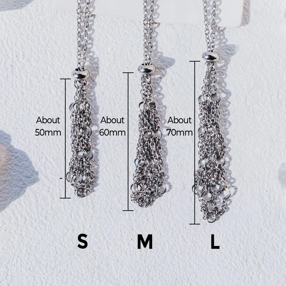 Natural Crystal Adjustable Length Necklace with Silver O-Mesh, Point or Tumbled Spiritual Pendant, Crystal Beaded
