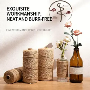 Natural Vintage Jute Rope Cord String Twine, 1/2/5/6mm 100meters, Burlap Ribbon for Crafts, Sewing, DIY, Wedding, Party Decoration