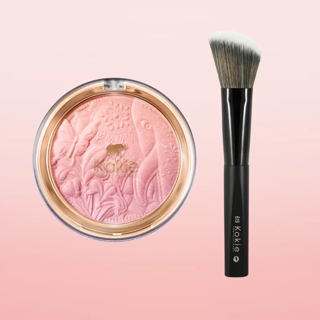 Kokie Professional Soft Gradient Blush & Precision Blush Brush Bundle