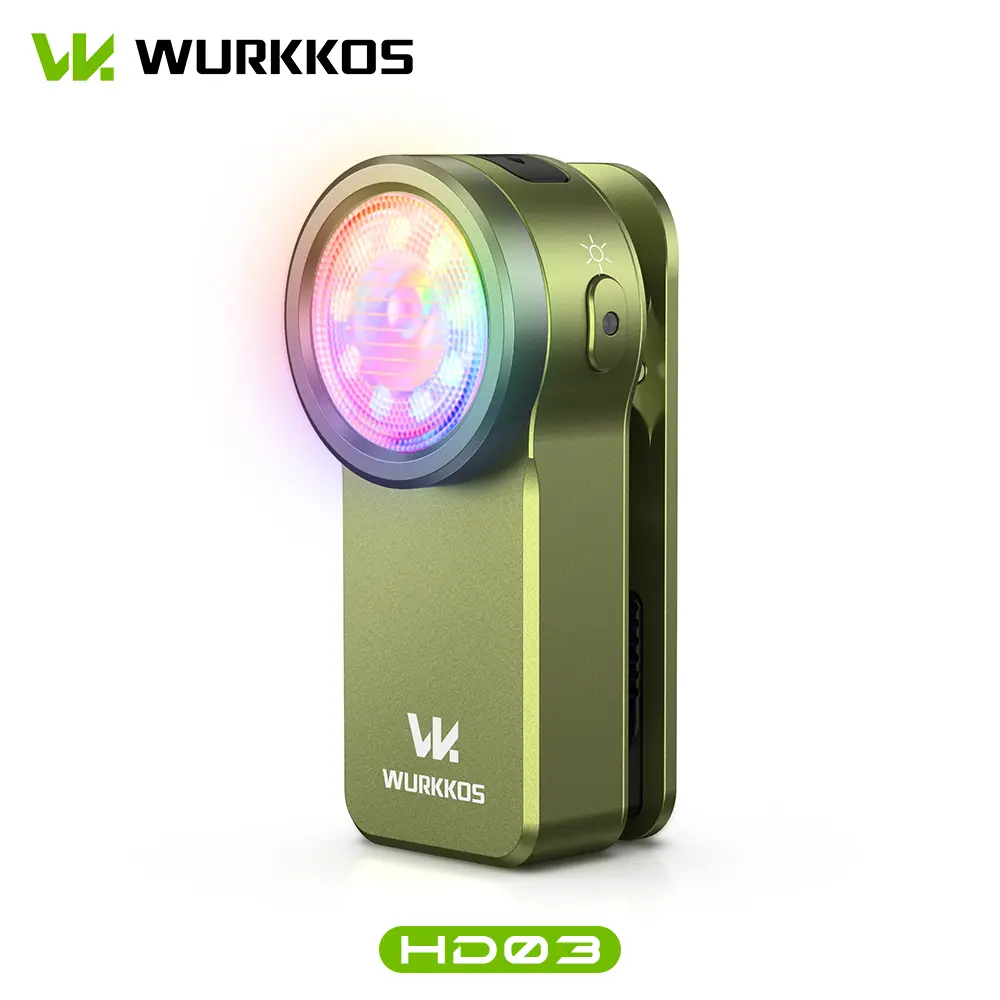 Wurkkos HD03 Monster Clip Flashlight - Mini 49g Aluminium Alloy Body, USB-C Rechargeable with Spot/Flood Beam, 20 RGB Colors & Magnetic Base for Camping, Ipx6 Water, 28*25.2*60Mm, 36 Hours In Moonlight, 680 Lumens, Floodlight Mode, Hiking / Light Outdoor