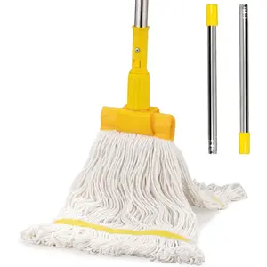 Professional Commercial Industrial Heavy Duty Mop with 48" Long Handle,Cotton Wet Commercial Mops for Floor Cleaning,Home,Kitchen,Office,Garage and Concrete Tile Floor