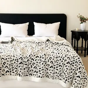 Leopard Print Blanket, Soft Warm Cozy Bed Throw, Fashionable Bedroom Accessory, Multiple Sizes Available, Unique Holiday Gift Idea, Leopard Pattern Blanket