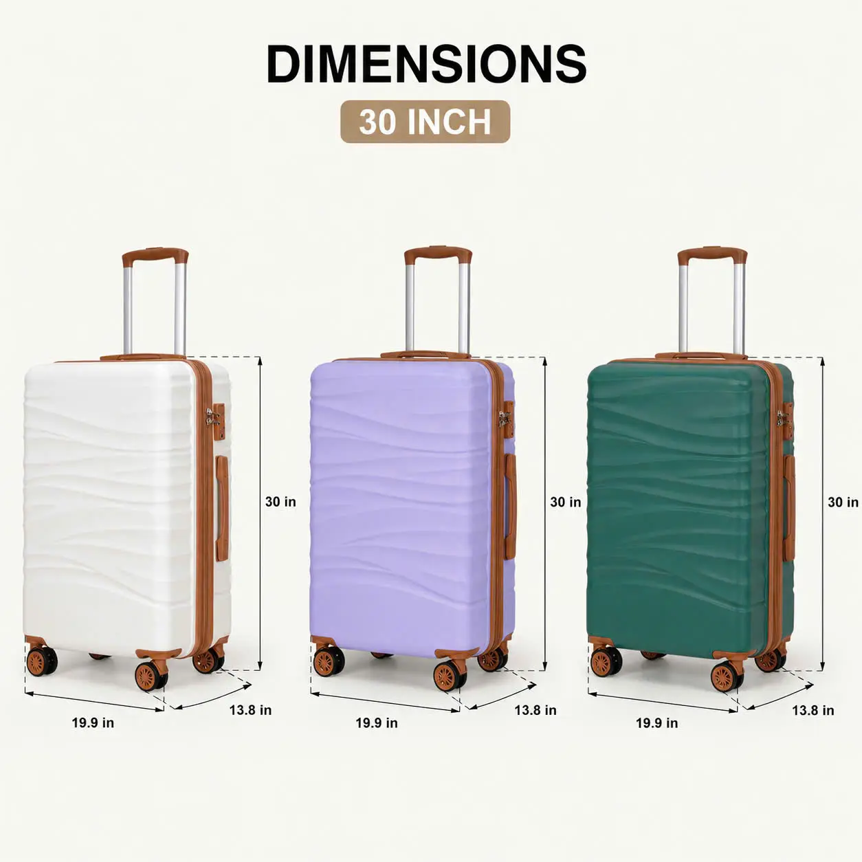ROMSWI 30'' Luggage, Lightweight Scratch-Resistant PC+ABS Hardshell Suitcase with TSA Lock Double Spinner Wheels & YKK Zipper