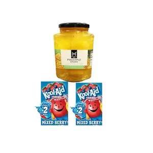Viral Pineapple Spear With Koolaid Mix Berry Flavor- 1 Jar of Pineapple & 2 Koolaid Packs