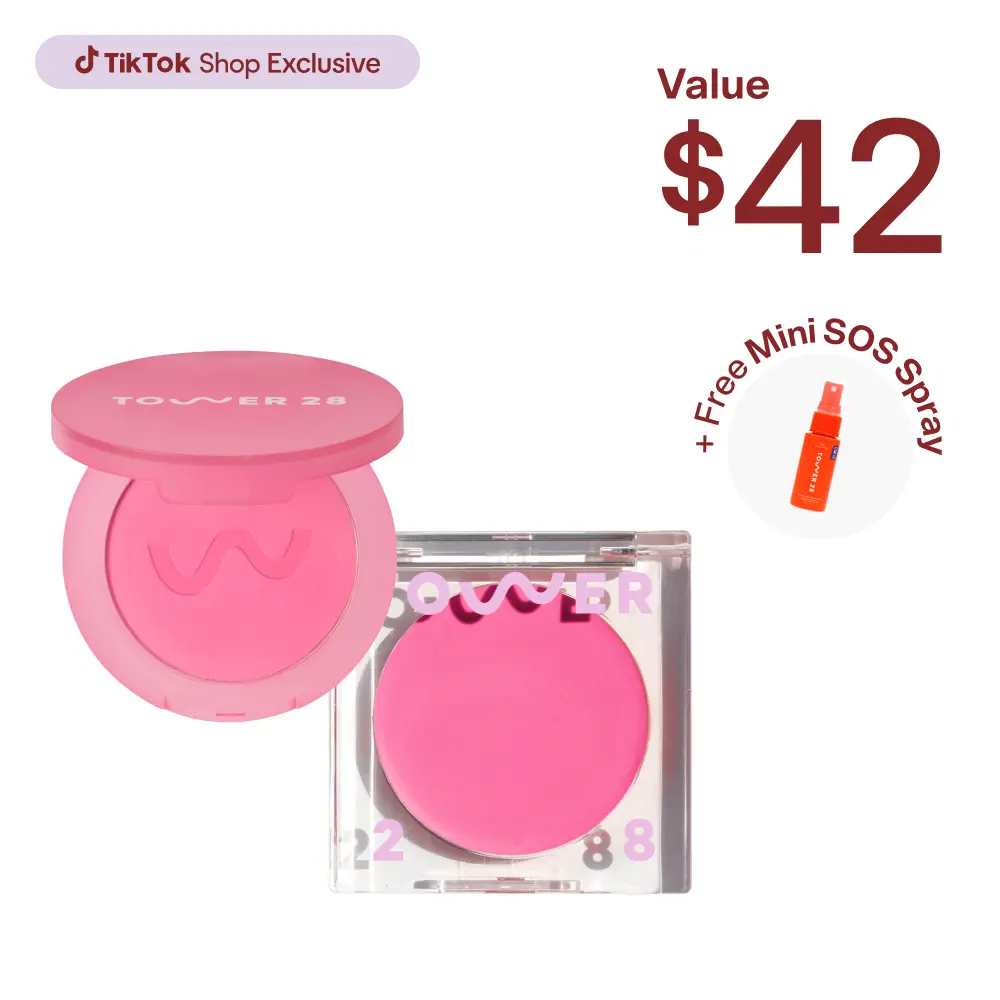 Tower 28 Cheeky Blush Duo Cream and Powder Blush Set, Full-Size BeachPlease and GetSet Powder Blush for Long-Lasting Color, Vegan & Sensitive Skin-Friendly Tower 28 Cheeky Blush Duo Cream and Powder Blush Set, Full-Size BeachPlease and GetSet Powder Blush for Long-Lasting Color, Vegan & Sensitive Skin-Friendly