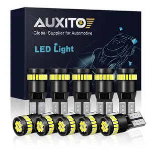 AUXITO 194 LED Bulbs for License Plate Light 168 175 2825 W5W T10 24-SMD 3014 Chipsets 6000K White for Car Dome Door Map Dash Courtesy Cargo License Plate Lights, Pack of 2/10