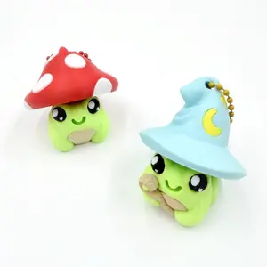 Fidget Clicker Toy, 3D Printed Wizard Mushroom Frog Design, Cute Sensory Desk Keychain, Magic Style Collectible Mini Figure, Stress Relief Toy, Perfect Gamer Room Decor, Backpack Charm, Anxiety Relief, Cool Desk Accessory, Fidget Spinner Alternative