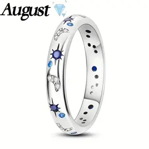 Elegant Jewelry, August Women's Celestial Design Eternity Stackable Rings, Sizes 6-10, Daily Wear Option, Stackable Rings for Gifting