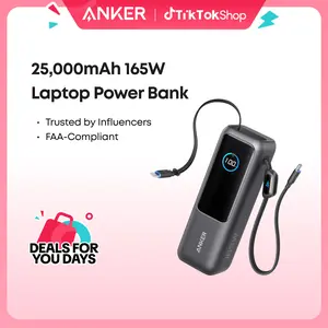 [Spotlight Live] Anker 25,000mAh 165W Laptop Power Bank with Built-In and Retractable Cables for Travel and Work, Fast Charging for 4 Devices