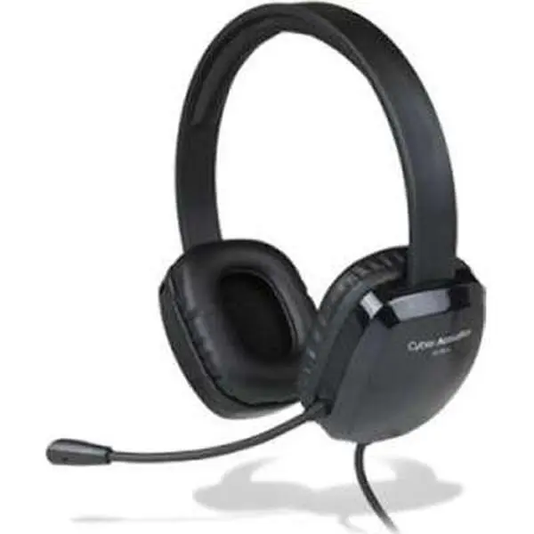 Cyber Acoustics USB Stereo Headset K-12 Durable In-Line Volume Control Adjustable Vinyl Ear Pad