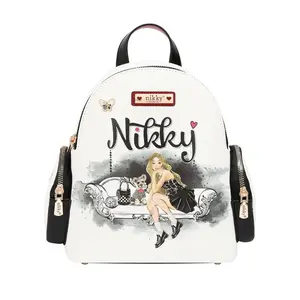 Nikky Angel Backpack - Elegant Veganleather with Spacious Compartments & Gold-Tone Hardware