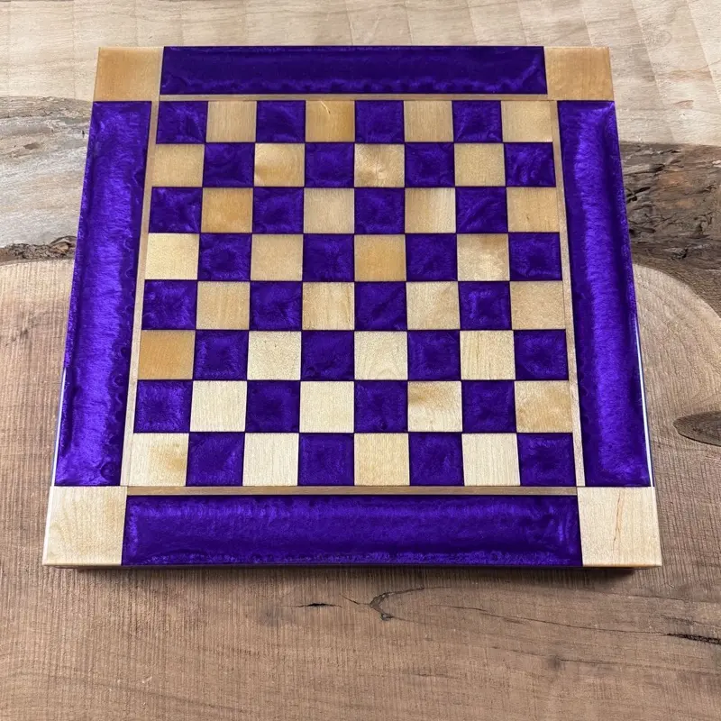 Purple Haze Maple Wood Chess Board (INCLUDES PIECES)