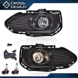 CROSSDESIGN Front Bumper Fog Light Lamps Assy W/ Cover Set Fit For 2018 2019 2020 Honda Fit