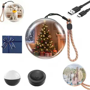 3D Glass Video Globe Memory Crystal Ball,Can connect mobile phone and computer, Personalized LED Crystal Sphere Upload Photos Videos Unique Anniversary Birthday Wedding Christmas Gifts Interior Lights