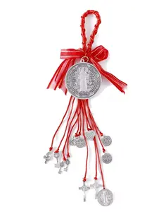 Sacred Saint Benedict Medal, Hangable Protection Blessing Charm, Weatherproof Home Decor Decoration for Door Knob Hanging