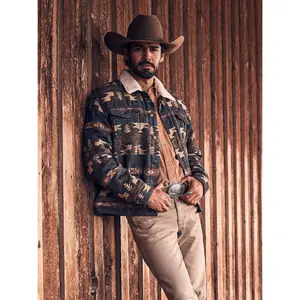 MEN'S WRANGLER SHERPA LINED JACQUARD PRINT JACKET 112368213