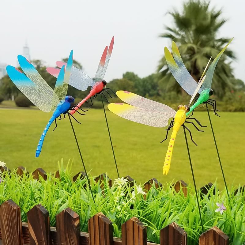 12 pieces of dragonfly insect traps, 3D artificial dragonfly hat traps, dragonfly garden decorations, dragonfly trap insect repellents, bird and fly prevention devices for gardens, terraces, and balconies, Metal Clip Mosquito Repellent Hat Clip，Fishing
