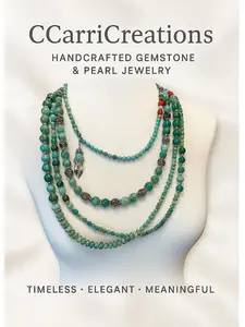 1007- Turquoise and Jade Silver Colored Metals