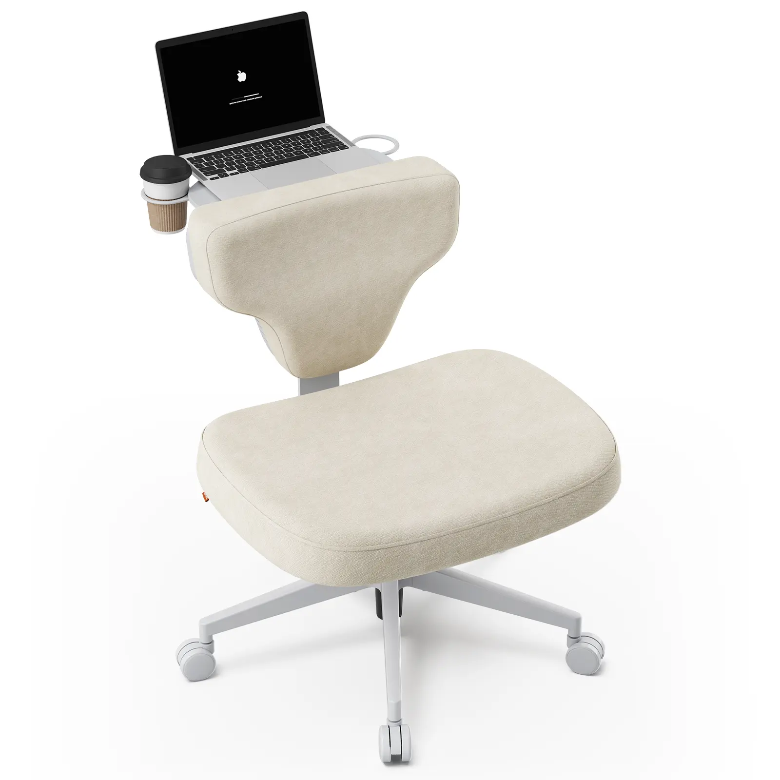 Newtral Ergonomic Criss Cross Office Chair with Wheels & Back Tray Table - Foldable Plastic, Adjustable Height, Back Support, Pet Friendly, Durable, 66 lbs Capacity, Assembly Required, for Home & Office Use, Pa, Polyester Fabric, Cup Holders