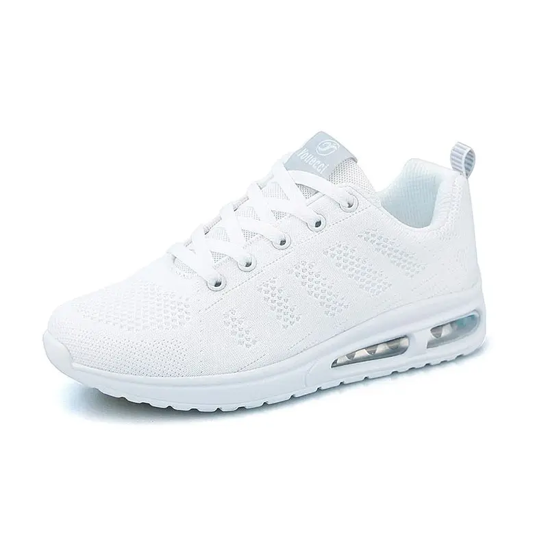 Women's Running Sneakers - Breathable Mesh, Round Toe, Lace-Up Shoes for Women with Cushioned Rubber Sole, Casual Trainers for Outdoor Training & Campus Use, Women's Sneakers