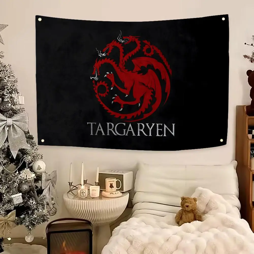 House Targaryen Flags Flag - Ultra Soft Skin-Friendly Machine Washable Fade Resistant Banner |   HD Print Lightweight Durable Outdoor Indoor Garden Flag