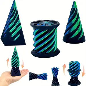 3 Pack Impossible Cones, Spiral Cone Decompression Toys, 3D Printed Pyramid Transfer Toy, Mini Swirl Line Illusion, Anxiety Relief, Stress Relief Fidgeting, Stress Relief Tools