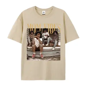 Mom Vibes Vintage 90s Nostalgia Graphic T-Shirt For Women Retro Motherhood Urban Streetwear Short Sleeve Crewneck Casual Everyday Mom Life Tee