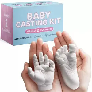 Dowmoo Baby Handprint Powder Set, 3D DIY Mold for Newborn Footprints, Infant Memorial Gift, Easy-To-Use Craft Kit for Parents