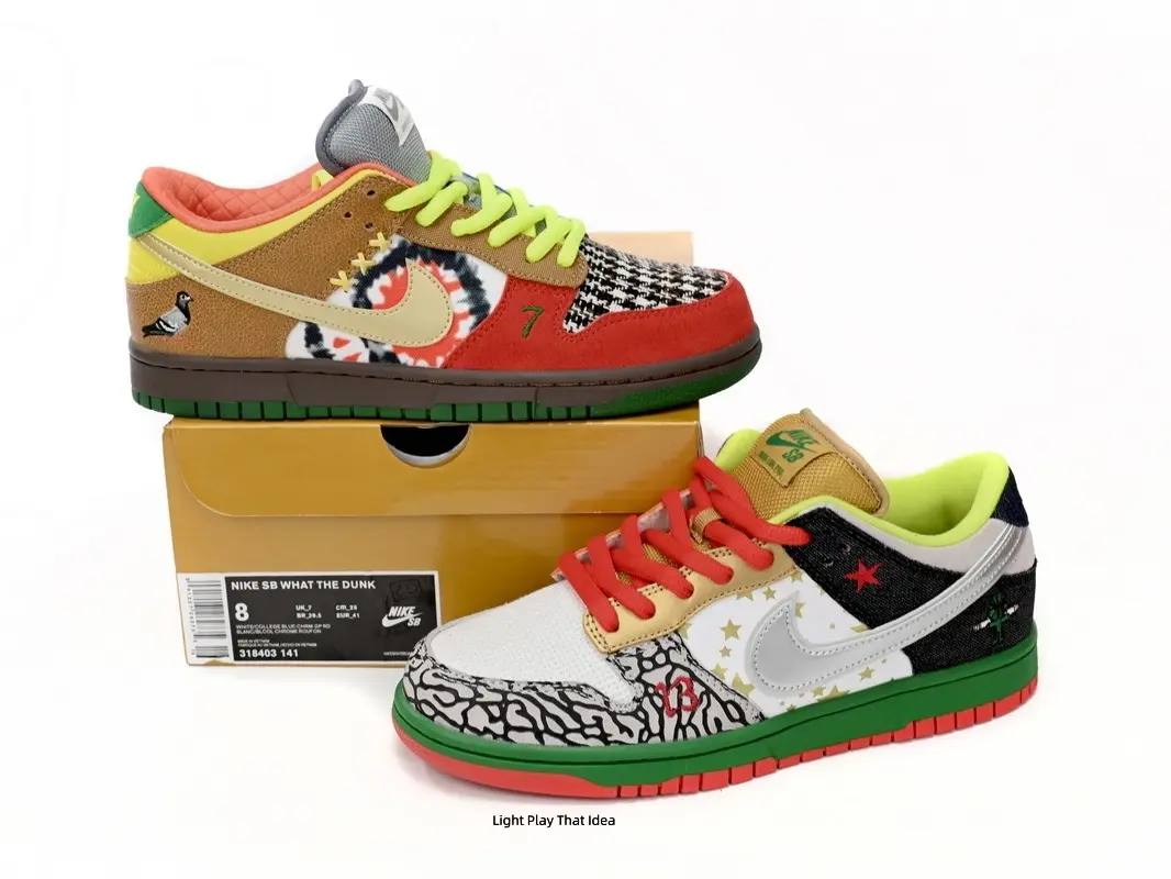Unisex Color‑Block Mismatched Low‑Top Skate Shoes, Mixed Suede & Canvas Patchwork Upper, Red‑Green Rubber Outsole, Hip‑Hop Street Style Couple Daily Trendy Casual Fashion Footwear
