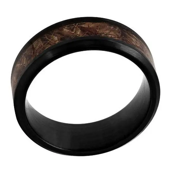 C & c Jewelry Mfg., Inc. Men's Black Stainless Steel Camo 8mm Band Ring