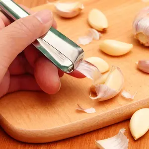 1Pc Stainless Steel Garlic Peeler Kitchen Tool Multifunctional Tongs for Garlic Peeling and Hair Removal Practical Cooking Utensils