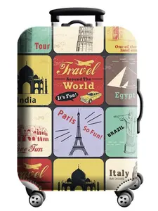 Multi Country Scenic Spot Printed Luggage Protection Cover Suitable for 18-32 Inch Luggage Cover, Suitcase Cover, Suitcase Cover, Travel Accessories