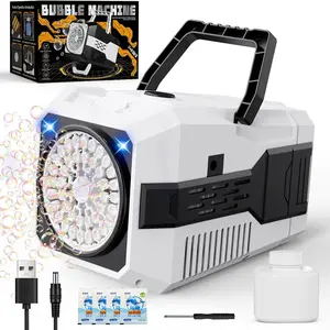 Portable Bubble Machine, 40-hole Handheld Bubble Maker Machine with Bubble Solution & Bubble Tray, Bubble Machine for Party Wedding Decoration, Summer Water Toy, Outdoor Toy