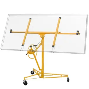 Stark USA 11ft Heavy Duty Drywall Lift Panel Hoist - Plasterboard Sheetrock Jack Lift with Rolling Wheels, Wheel Handle, Support Hooks, Sturdy Tripod Base for Easy Assembly, Secure Placement