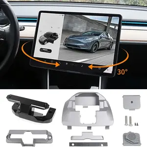 Tesla Model 3/y Screen Rotating Stand 2017+, Adjustable 30° Center Console Mount, Compatible with Highland/juniper Versions, Car Holder, Car Gadgets